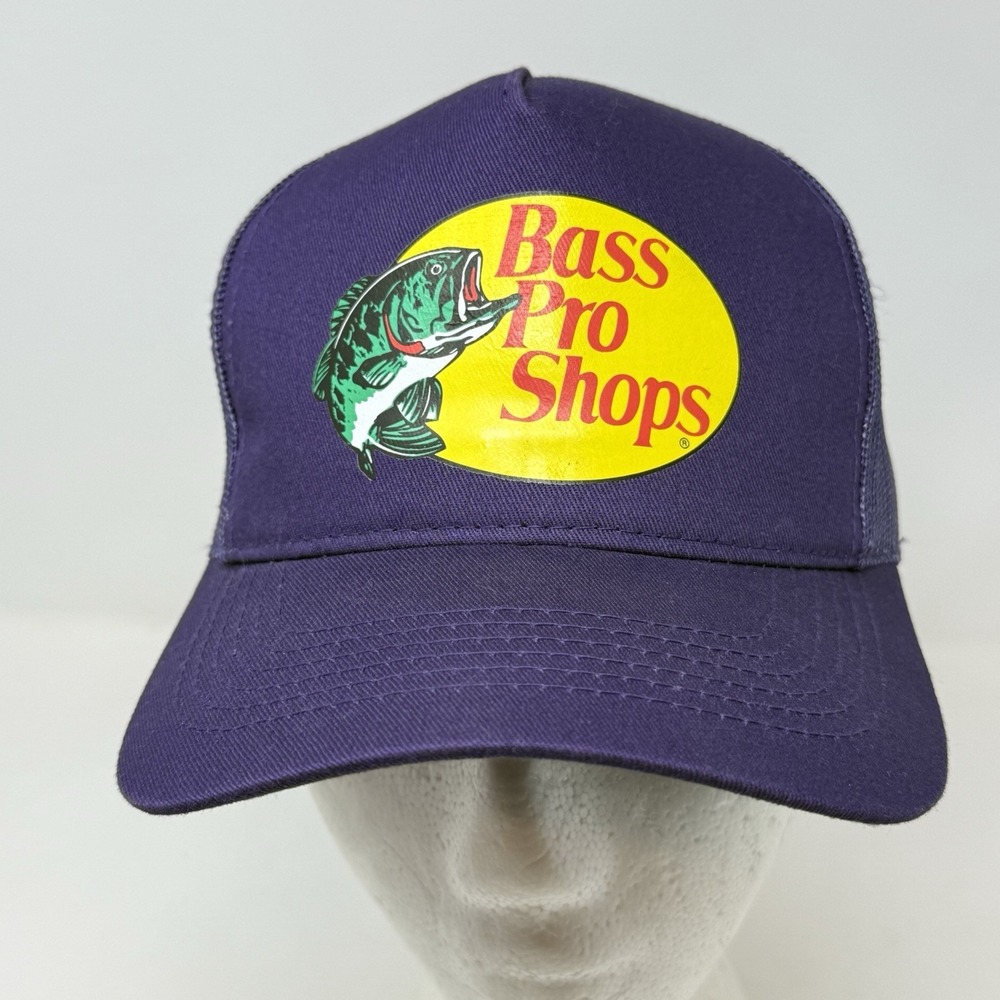 Bass Pro Shops Hat Outdoor‎ Fishing Trucker Mesh Cap Adjustable Snap Back Purple